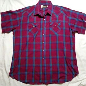 Western Mens Short Sleeve Shirt Sz 18 1/2